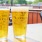 glasses of beer showing the property logo on the pint glass